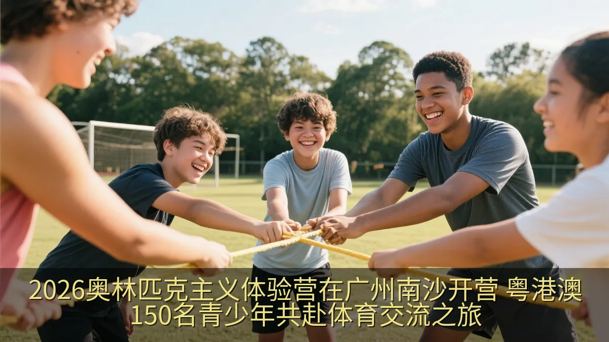 青少年在体育交流营中参与团队运动体验